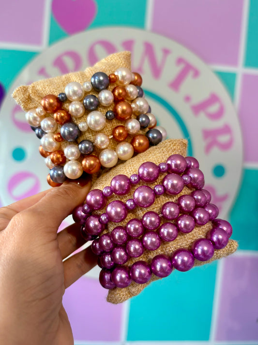SET PULSERAS PERLAS