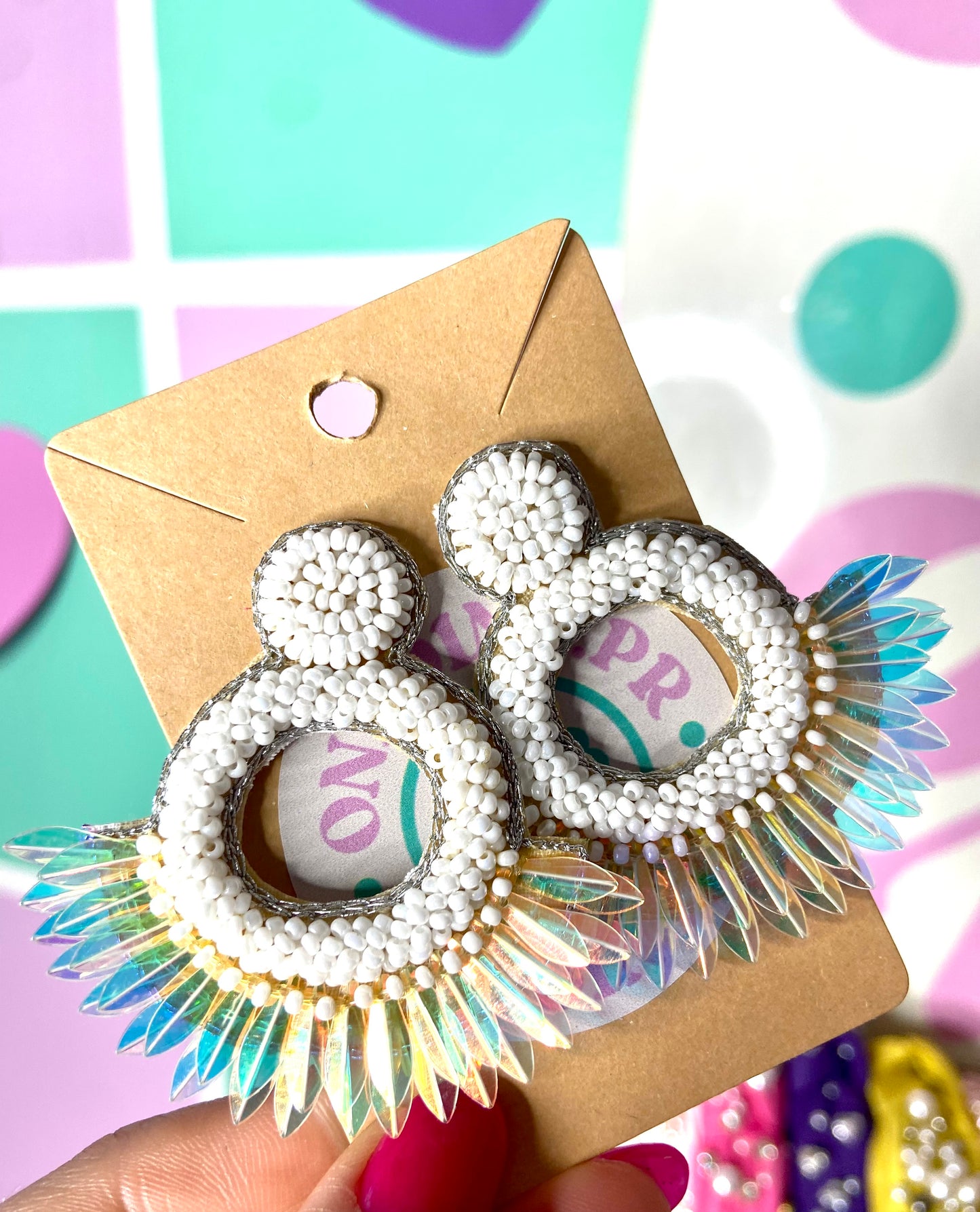 ARETES BLANCAS TORNASOL