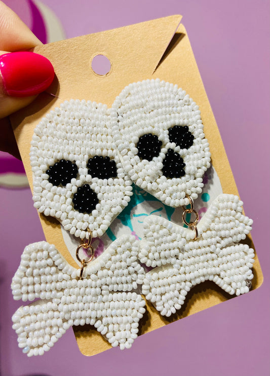 ARETES SKULL EN BEADS