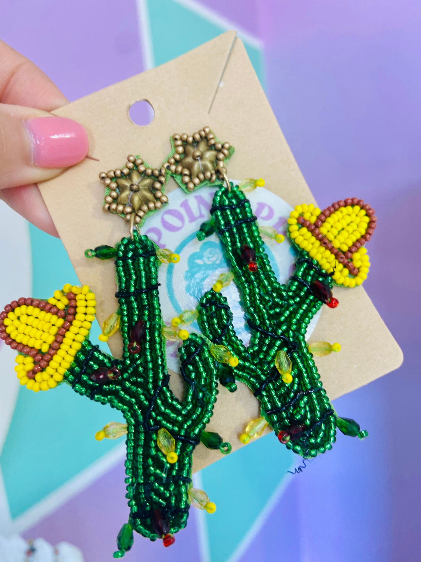 ARETES CACTUS CON LUCES