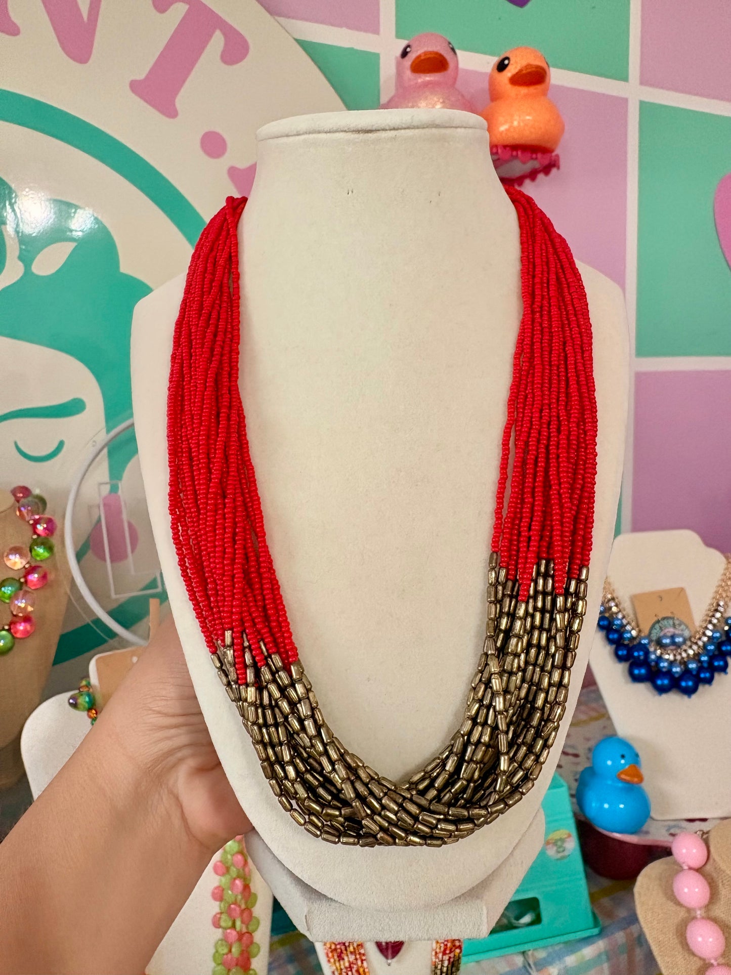COLLAR ROJO Y DORADO 🇮🇳