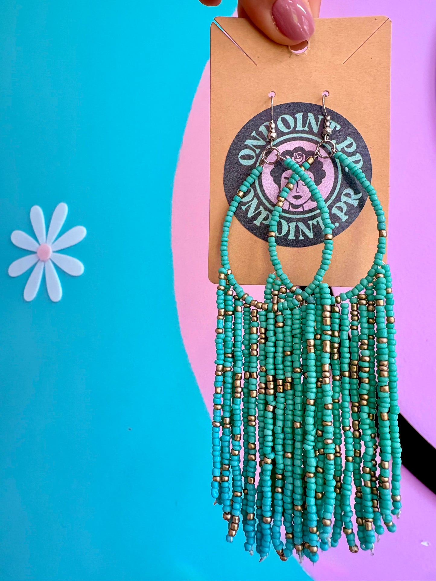 ARETES BOHO TURQUESA