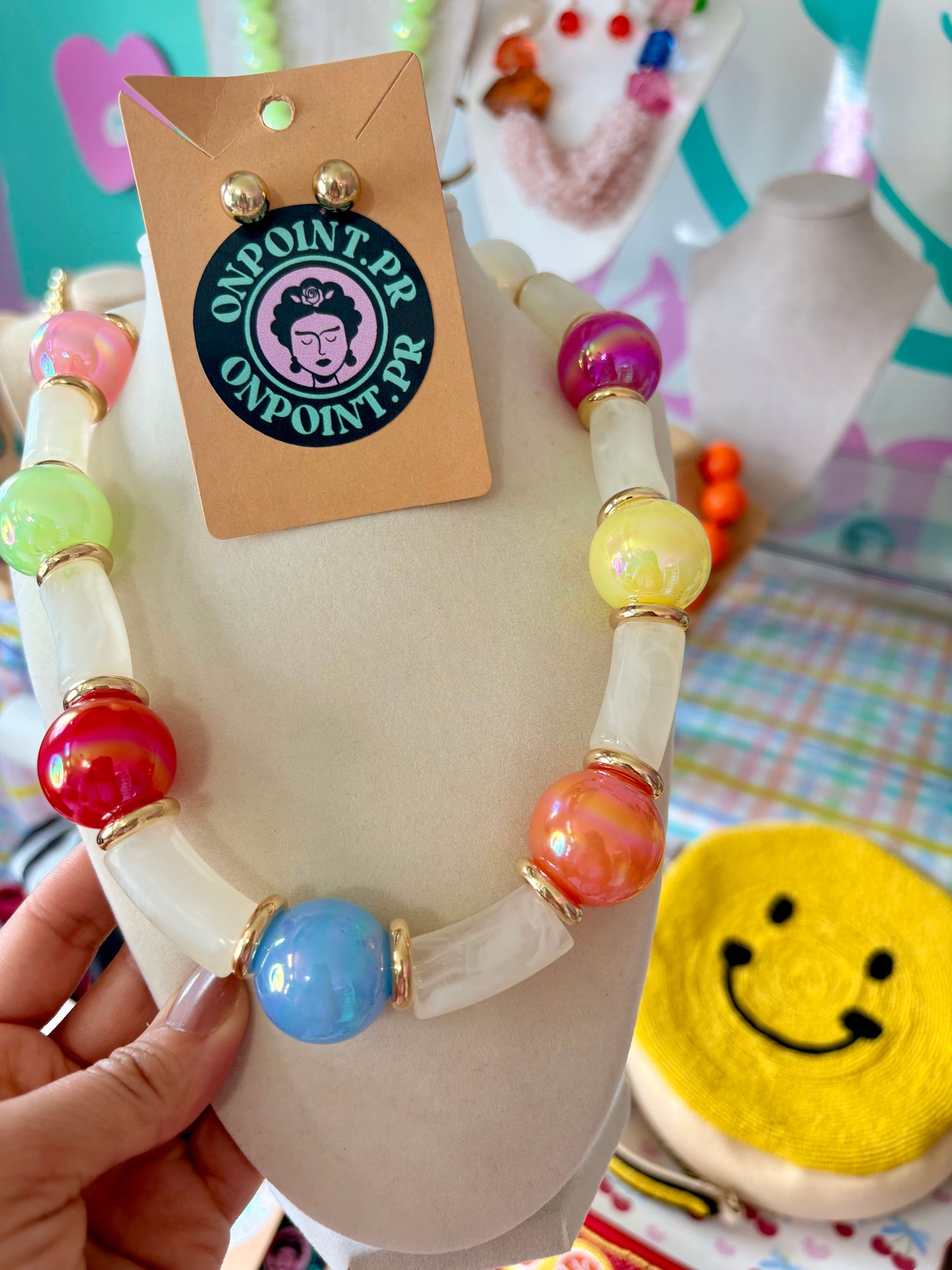 SET COLLAR Y ARETES BUBBLES 🫧 MARMOLEADO Y COLORES