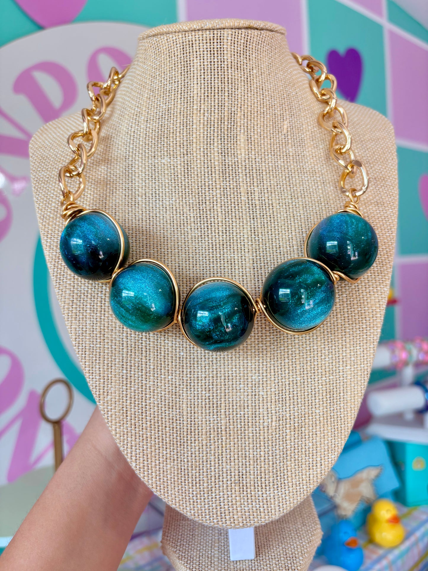 COLLAR BUBBLES GALAXY AZUL