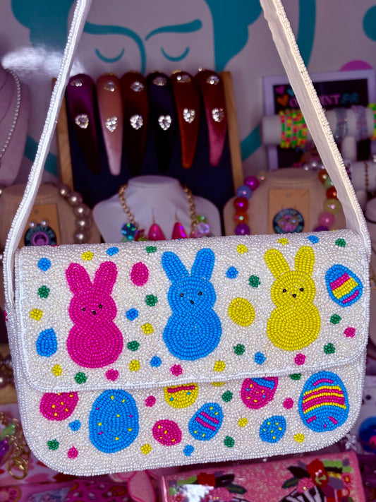 CARTERA EN BEADS DE CONEJITOS 🐰 HECHA EN 🇮🇳