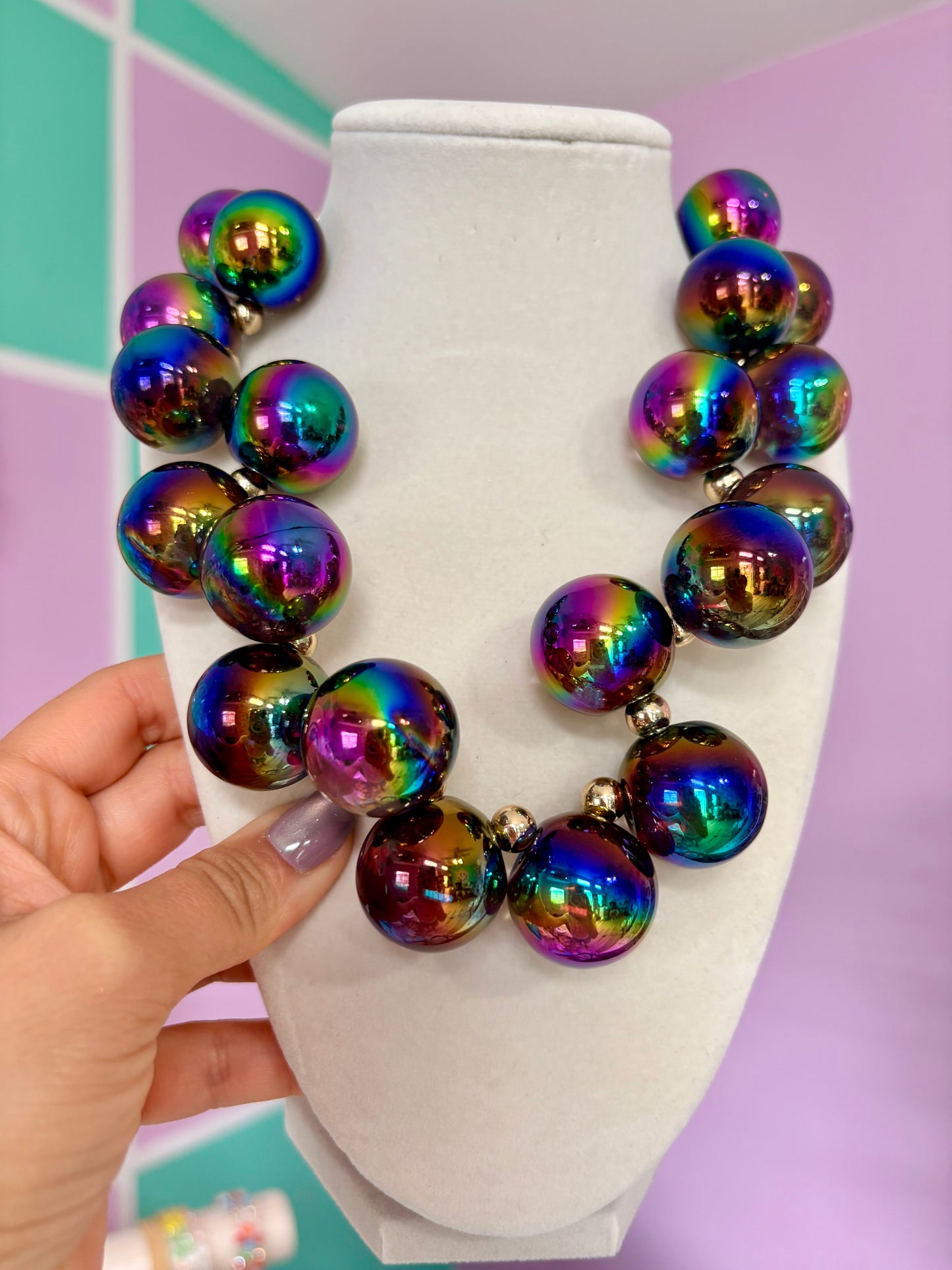 COLLAR BUBBLE 🫧 NEGRO CON EXTENSOR