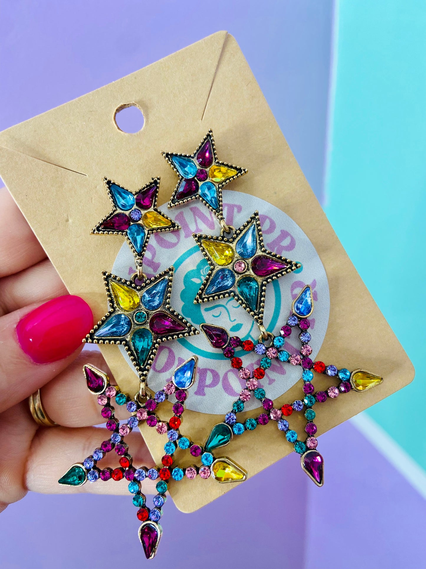 ARETES ESTRELLA MULTICOLOR