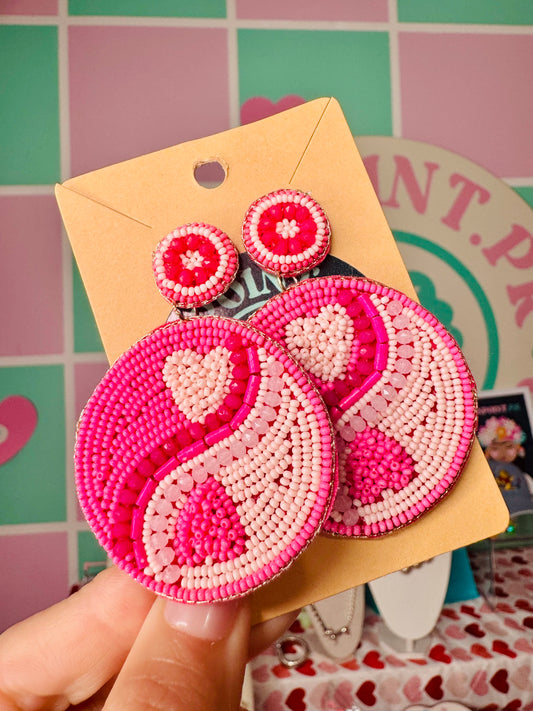 ARETES EN BEADS DE YIN YANG ☯️