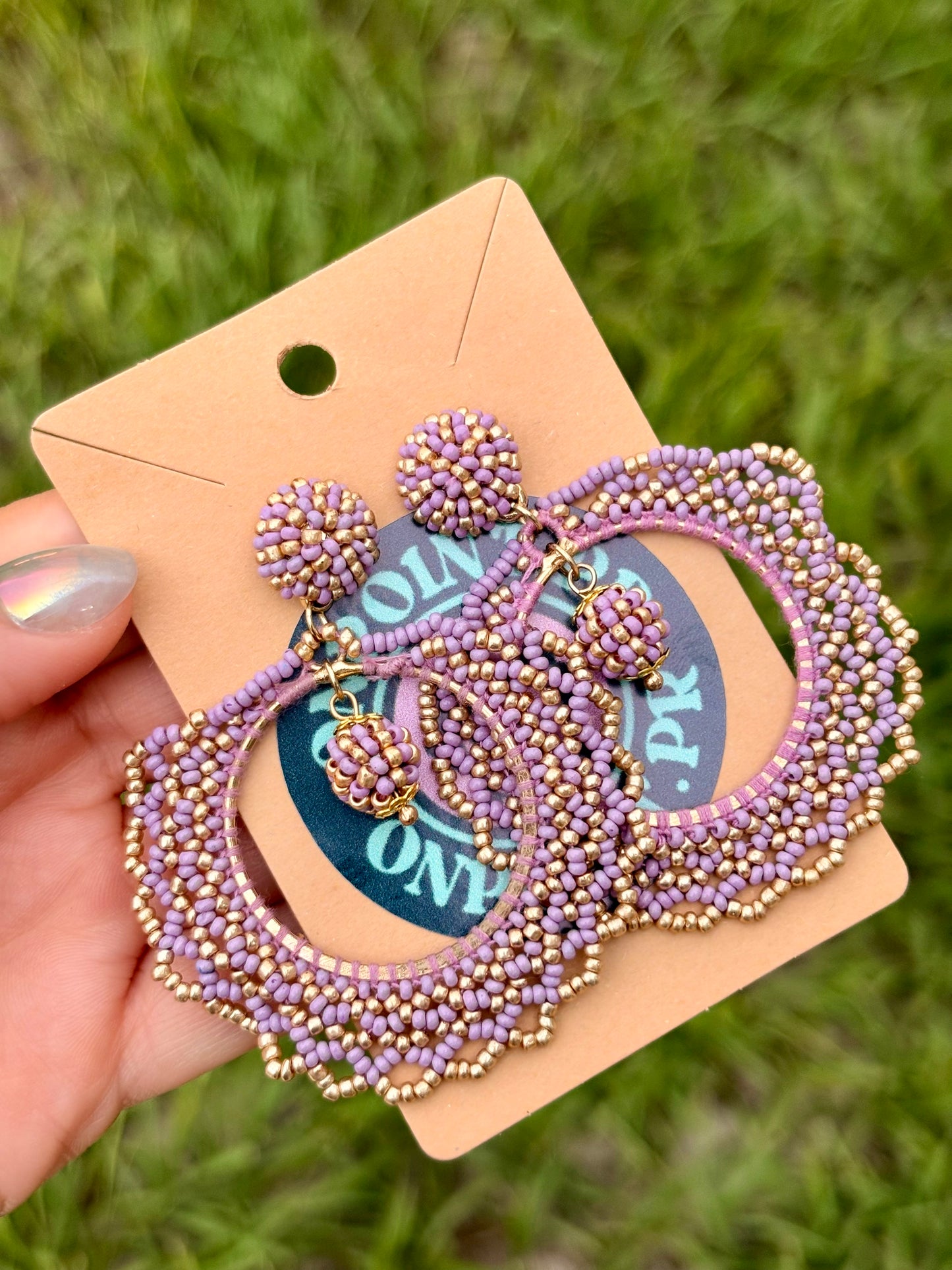 ARETES GOLD Y LAVANDA