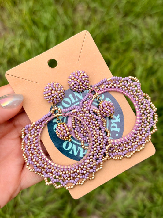 ARETES GOLD Y LAVANDA