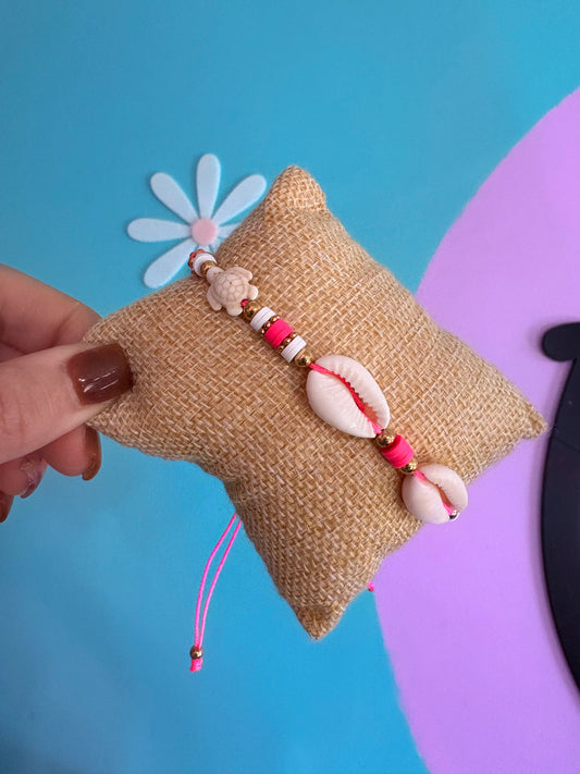 PULSERA AJUSTABLE CARACOLES Y TORTUGA
