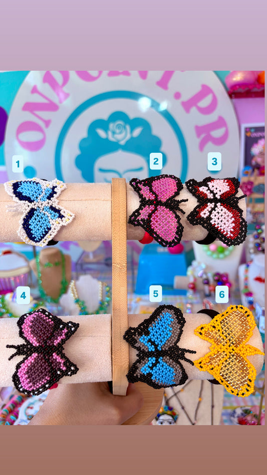 GOMITAS DE PELO O PULSERAS DE MARIPOSA