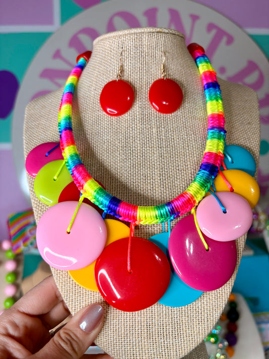 SET DE COLORES COLLAR Y ARETES  🌈