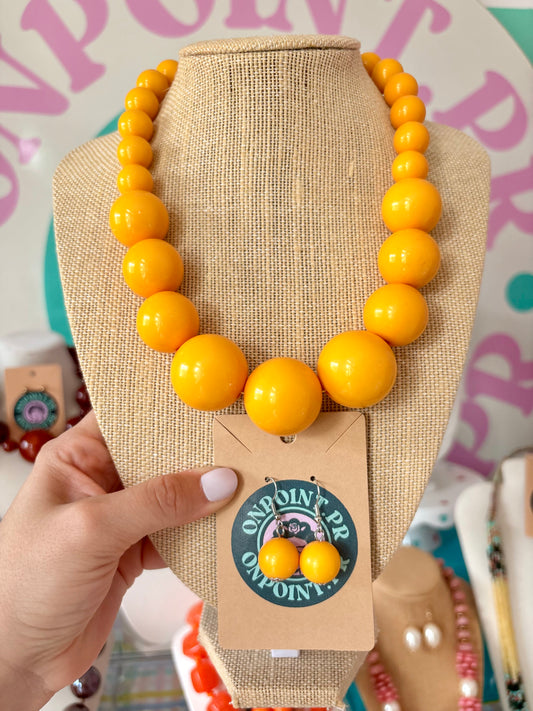 SET ARETES Y COLLAR YELLOW
