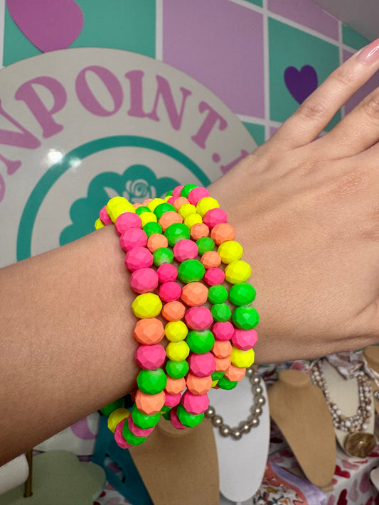 SET PULSERAS NEÓN