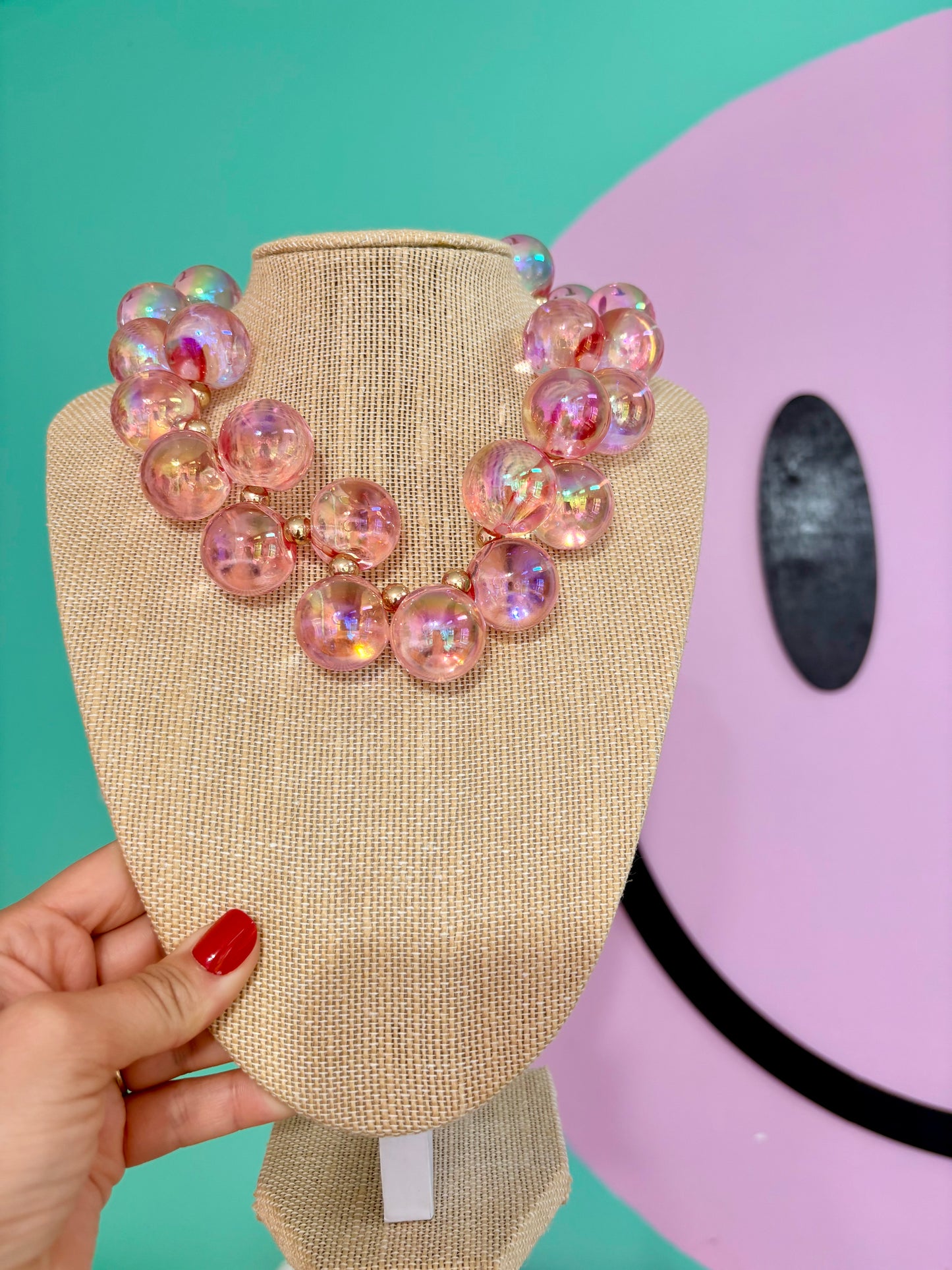 COLLAR LIGHT PINK BUBBLES
