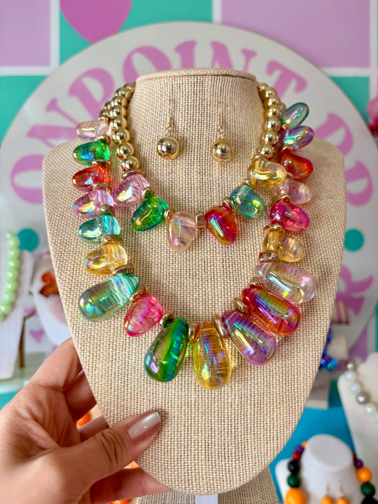 SET COLLAR Y ARETES BUBBLES