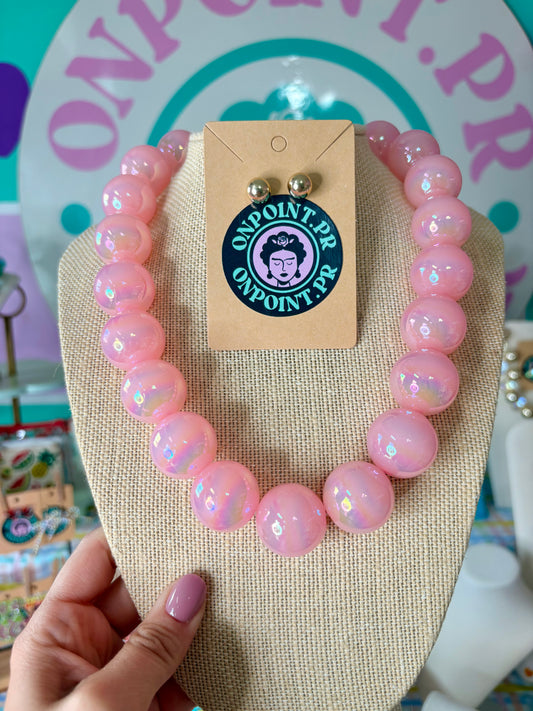 SET ARETES Y COLLAR BUBBLES 🫧 PASTEL