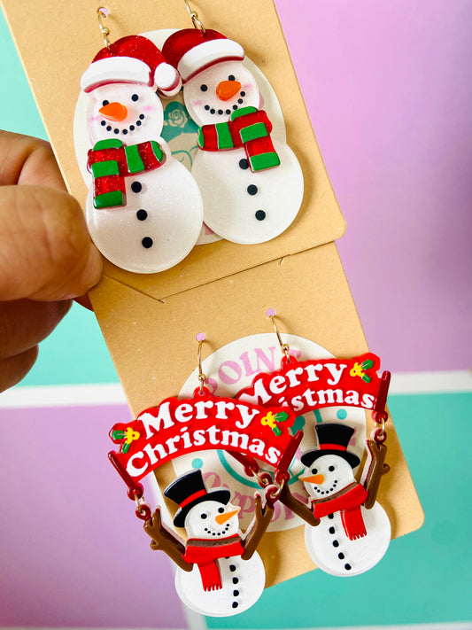 ARETES SNOWMAN ⛄️ ACRÍLICO