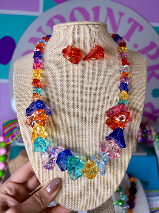 ARETES Y COLLAR HAPPY COLORS