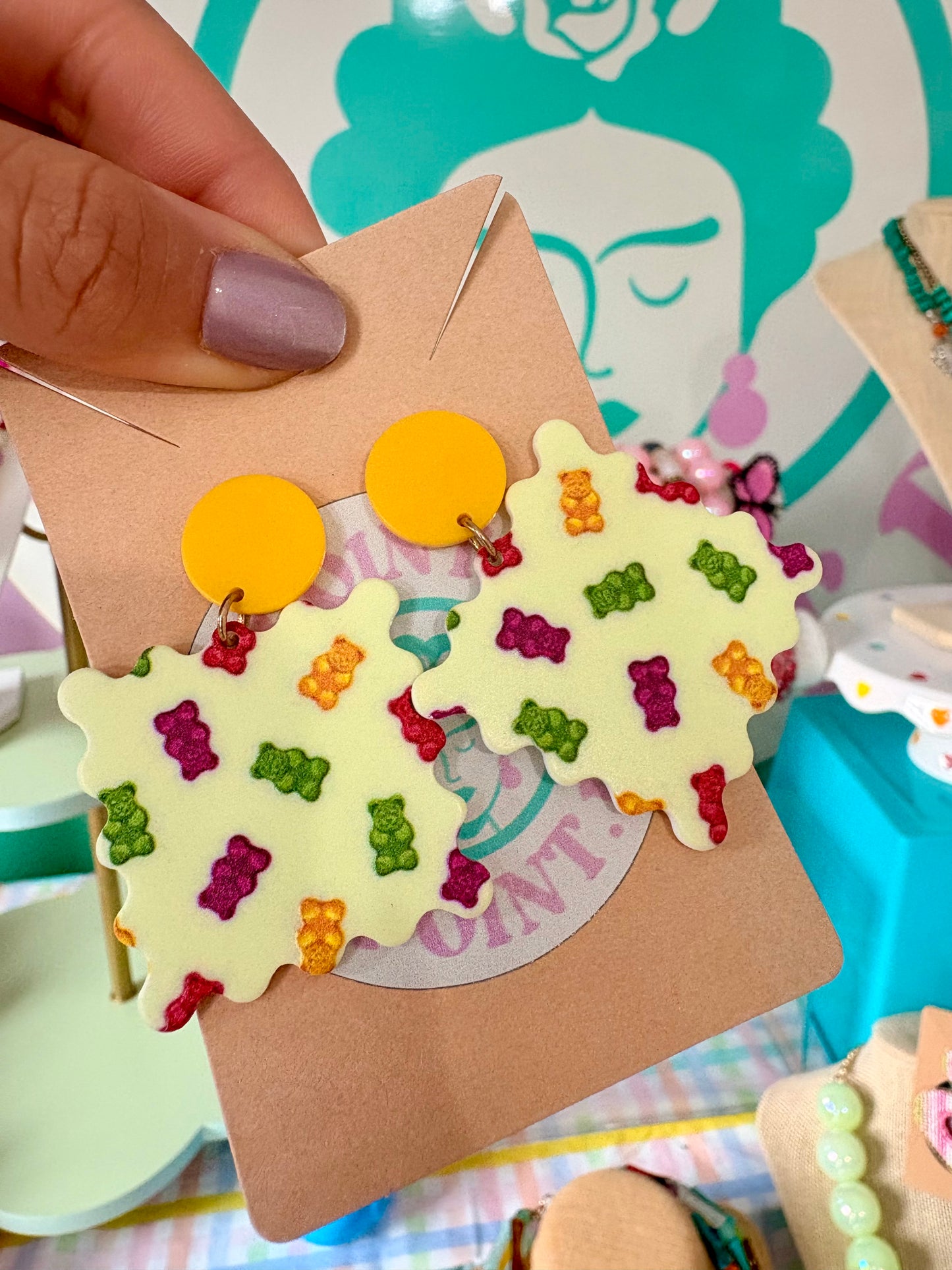 ARETES GUMMY BEAR EN ACRÍLICO