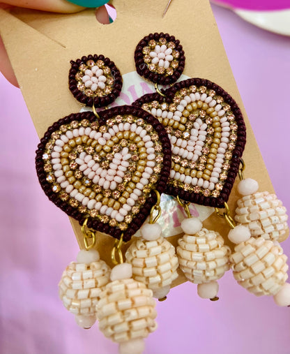 ARETES CORAZÓN CREMA INDIA 🇮🇳