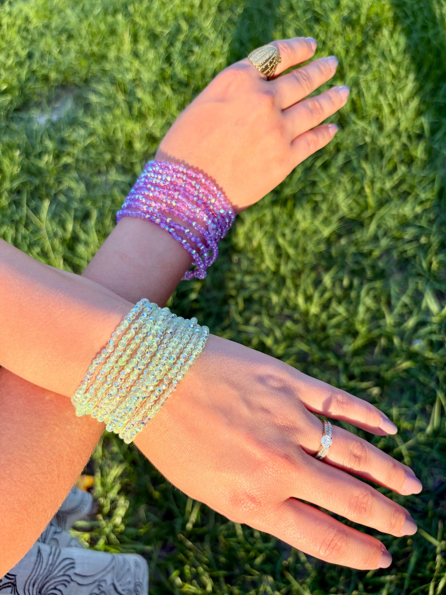 SET PULSERAS ELÁSTICAS CRISTALES