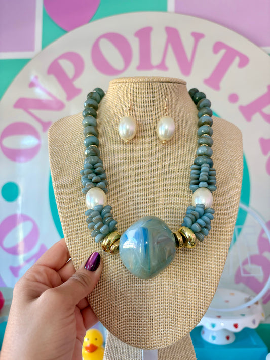 SET BUBBLES Y PERLAS GRIS
