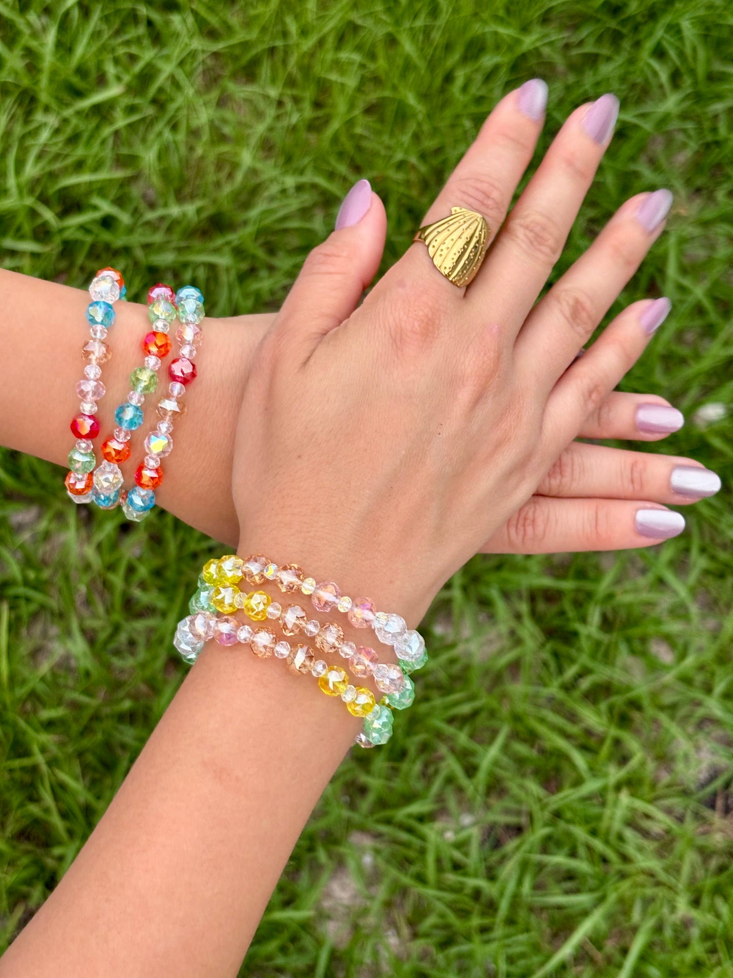 TRÍO DE PULSERAS EN CRISTALES