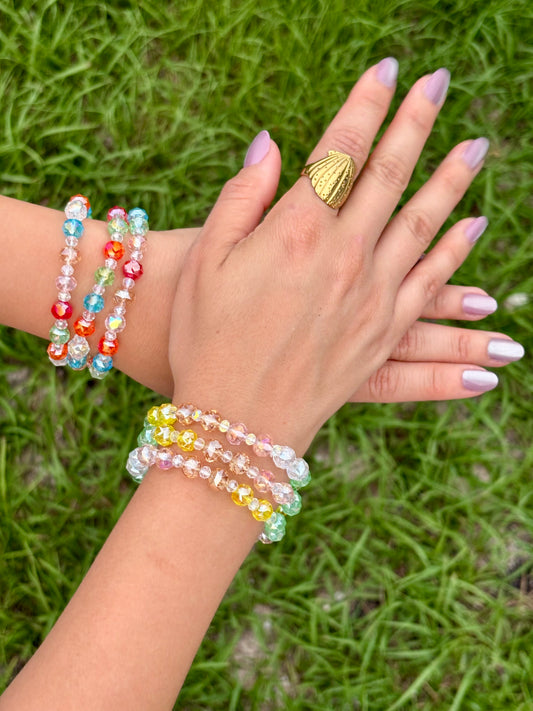 TRÍO DE PULSERAS EN CRISTALES