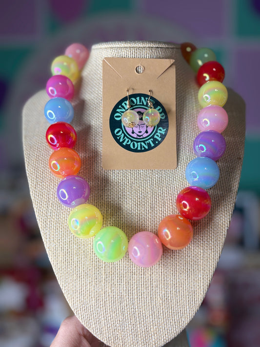SET DE COLLARES Y ARETES BUBBLES 🫧 PASTELES