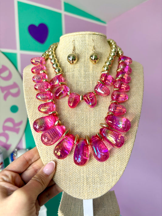 SET DOBLE BUBBLES HOT PINK