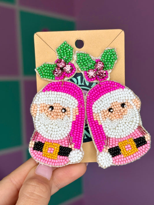 ARETES SANTA PINK BEADS