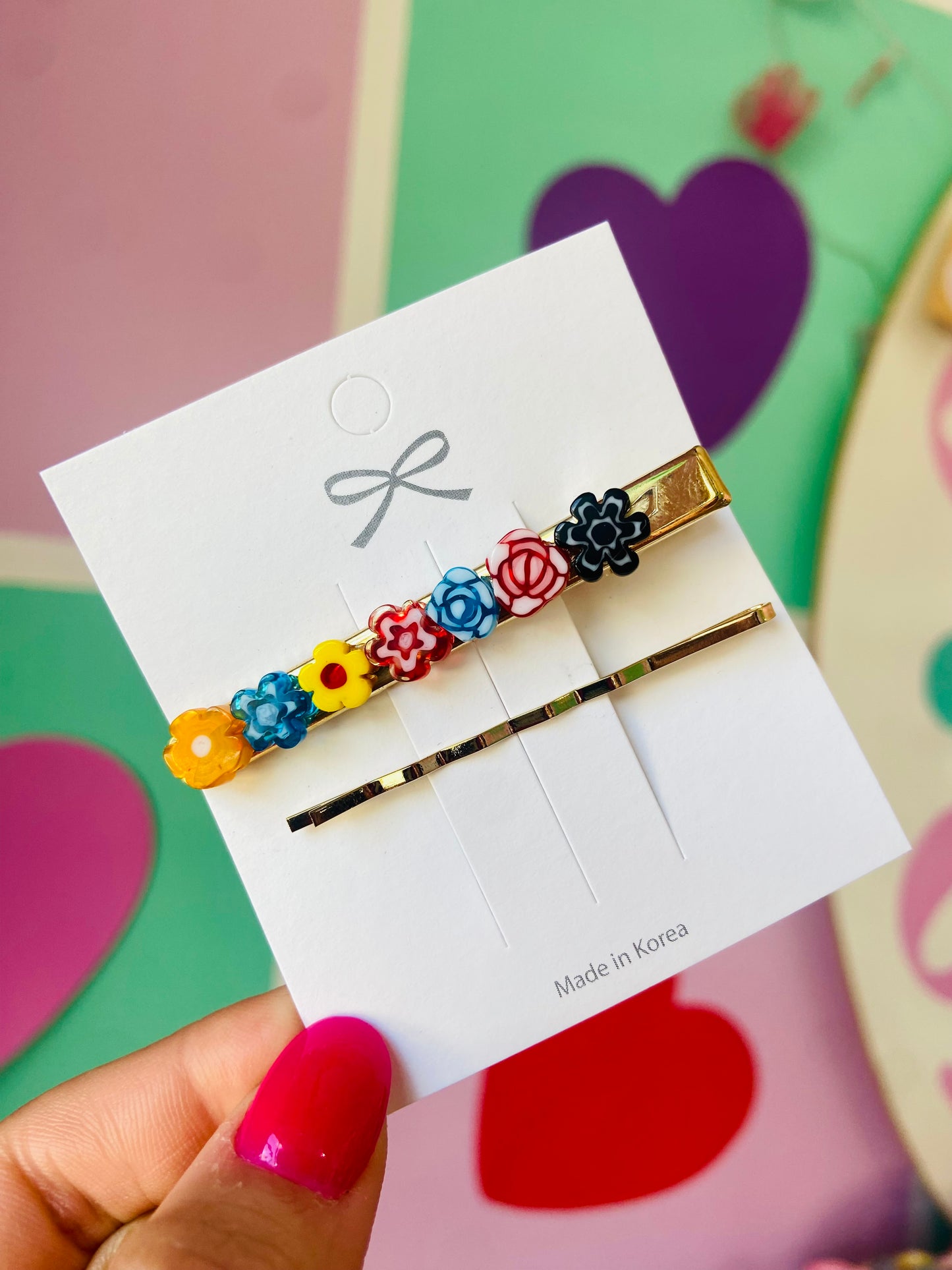 SET HEBILLAS FLORES
