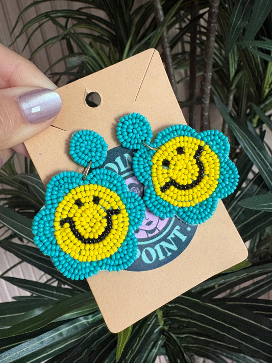 ARETES EN BEADS FLOR HAPPY