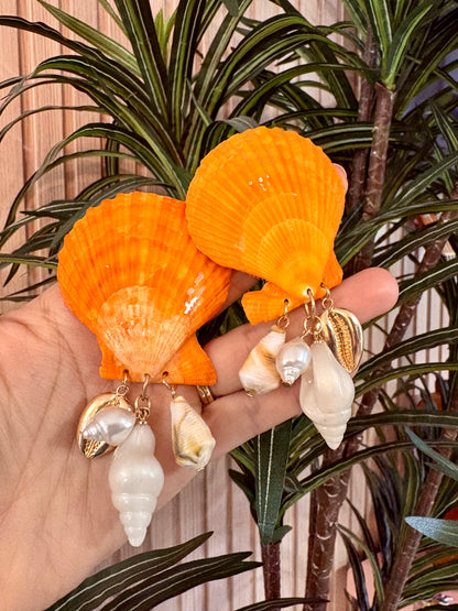 ARETES ORANGE SHELL 🐚 🧡