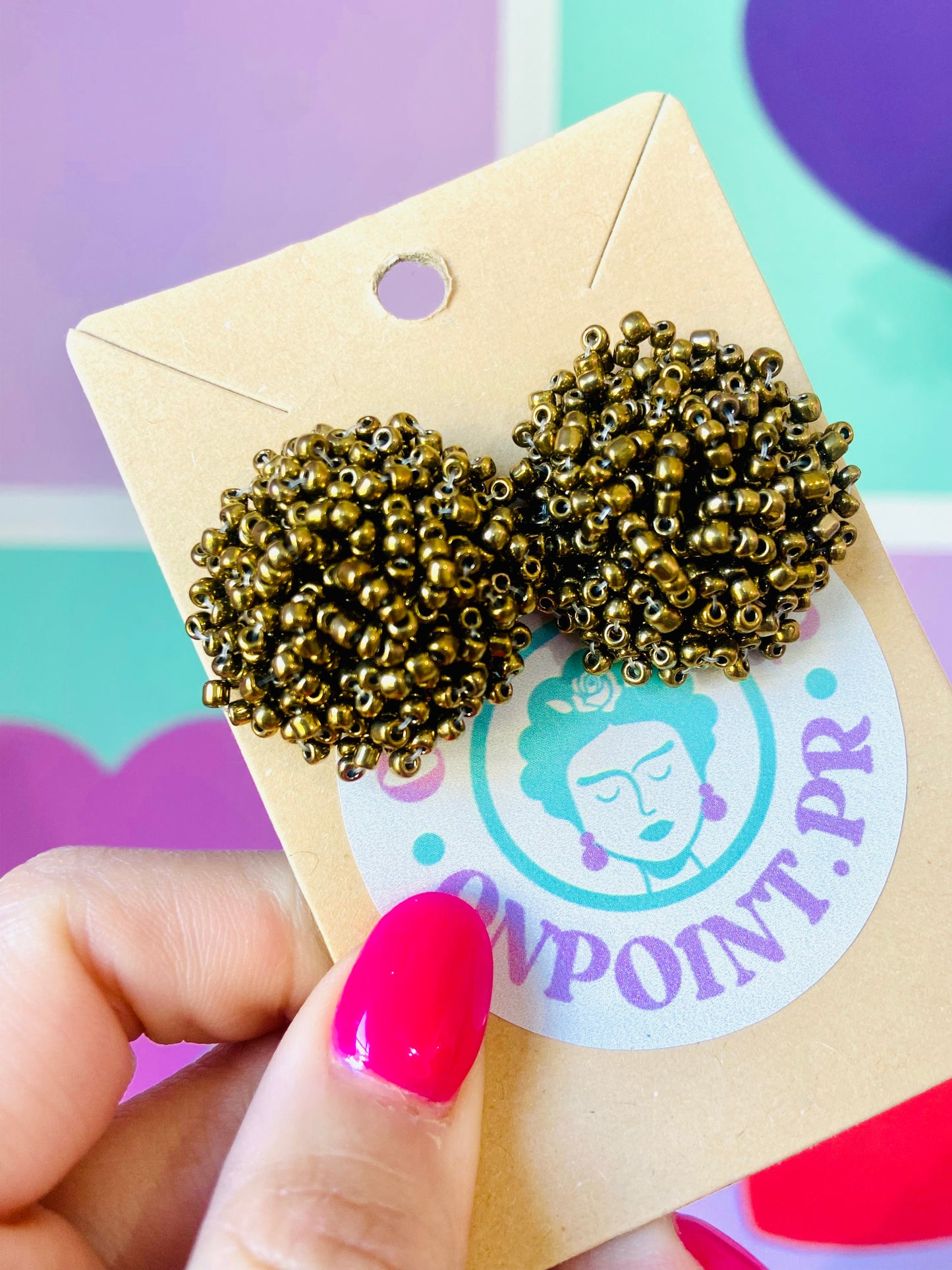 STUDS BEADS GOLD