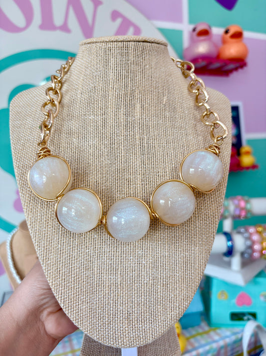 COLLAR BUBBLES GALAXY BLANCO