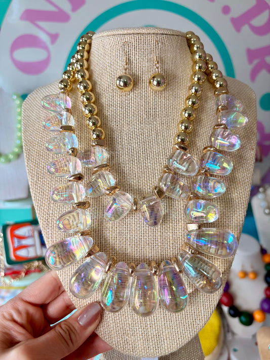 SET COLLAR Y ARETES BUBBLES