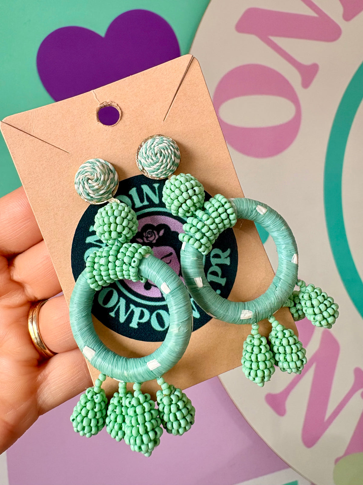 ARETES VERDE MENTA