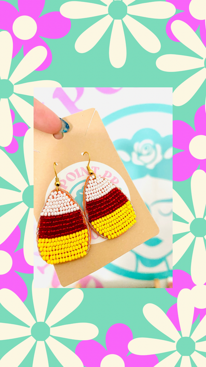 ARETES CANDYCORN EN BEADS