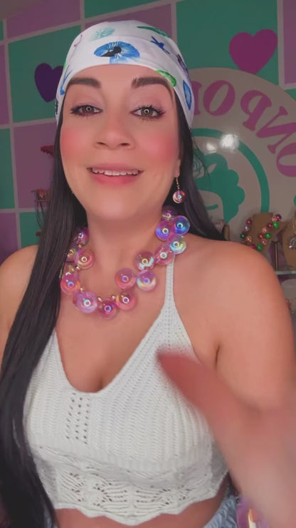 SET BUBBLES LAVANDA COLLAR Y ARETES